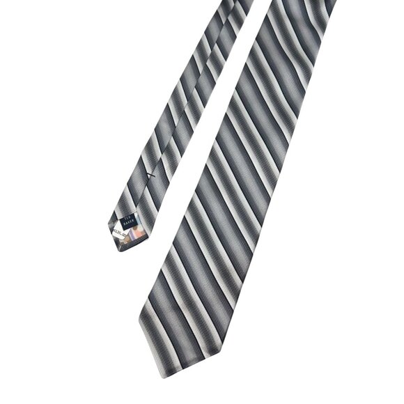 NWT! Ted Baker Black Striped Silk Tie - Picture 1 of 4